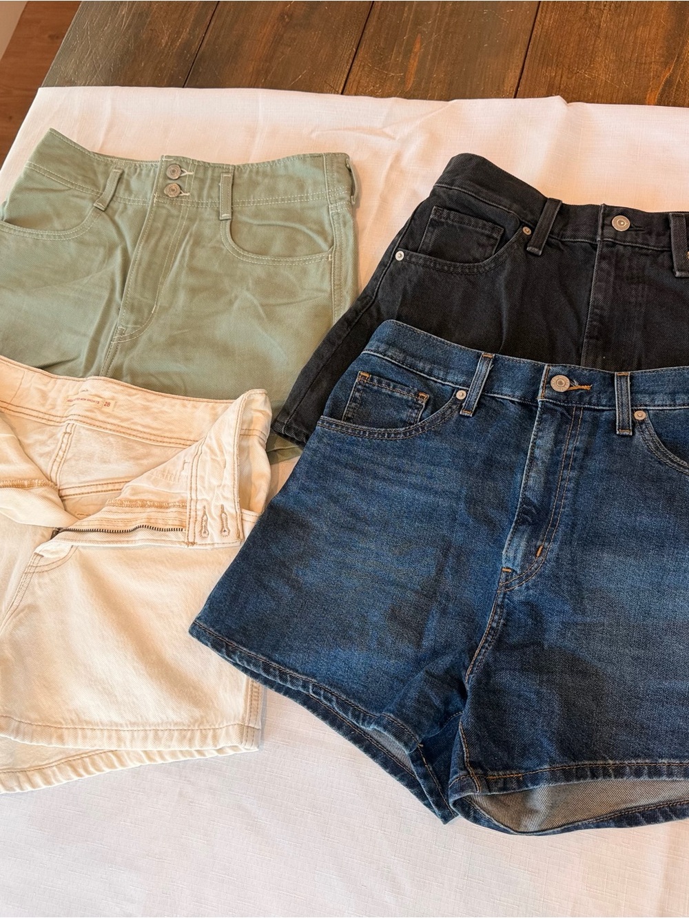 Levi's High Waist Mom Shorts Pack - Blue, Black, Sage, Cream